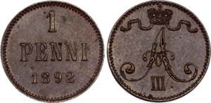 Russia - Finland 1 Penni 1892 - Bit# 255; ... 