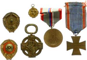 Czechoslovakia Lot of 6 Medals & Badges 20th ... 