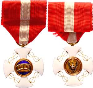 Italy Order of the Crown Knights Cross 1900