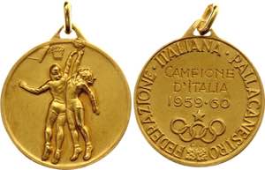 Italy Gold Basketball Champion Medal 1960 R