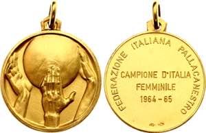 Italy Gold Basketball Champion Medal 1965 R