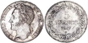 Belgium 5 Francs 1847