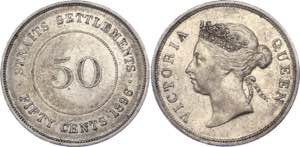 Straits Settlements 50 Cents 1896