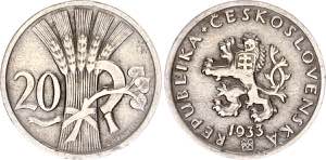 Czechoslovakia 20 Haleru 1933