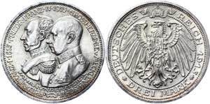 Germany - Empire Mecklenburg-Schwerin 3 Mark ... 