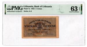 Lithuania 1 Centas 1922 ... 