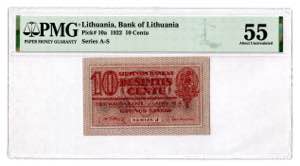 Lithuania 10 Centu 1922 ... 