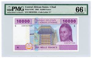 Chad 10000 Francs 2002 ... 