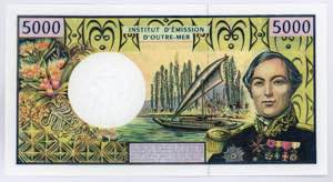 French Pacific Territories 5000 Francs 1996