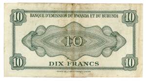 Burundi 10 Francs 1960 - 1964 (ND)
