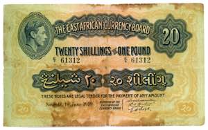 East Africa 20 Shillings ... 