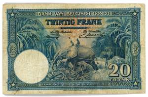 Belgian Congo 20 Francs 1940