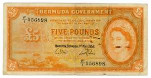 Bermuda 5 Pounds 1957