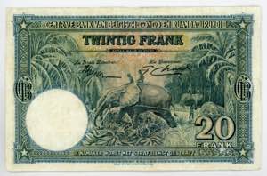 Belgian Congo 20 Francs 1952