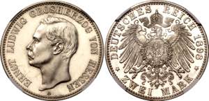 Germany - Empire Hessen 2 Mark 1898 A Proof ... 