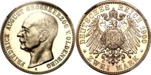 Germany - Empire Oldenburg 2 Mark 1900 A NGC ... 