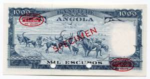 Angola 1000 Escudos 1962 Specimen