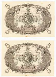 Guadeloupe 2 x 5 Francs 1945 (ND) With ... 