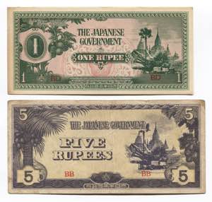 Burma 1 & 5 Rupees 1942 ... 