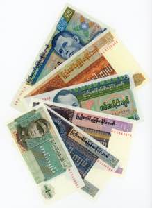 Burma Lot of 6 Banknotes ... 