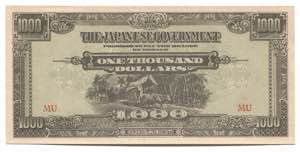 Malaya 1000 Dollars 1945 ... 