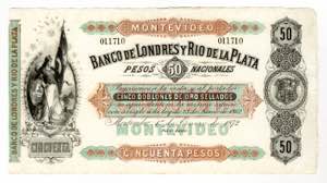 Uruguay 50 Pesos 1872