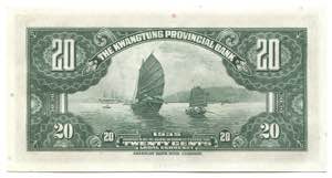 China Kwantung Provincial Bank 20 Cents 1935
