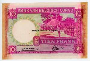 Belgian Congo 10 Francs 1943