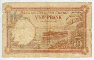 Belgian Congo 5 Francs 1930