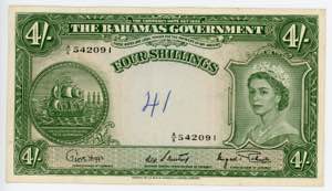 Bahamas 4 Shillings 1953 ... 