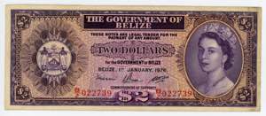 Belize 2 Dollars 1976