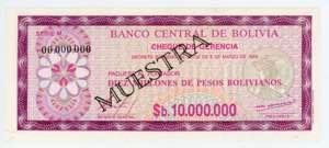 Bolivia 10000000 Pesos ... 