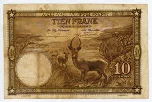 Belgian Congo 10 Francs 1937