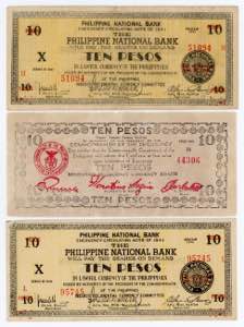 Philippines 3 x 10 Pesos ... 