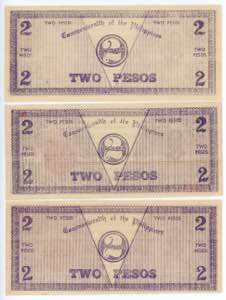 Philippines 3 x 2 Pesos 1941