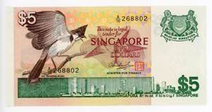 Singapore 5 Dollars 1976 ... 