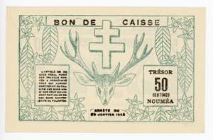 New Caledonia 50 Centimes 1943