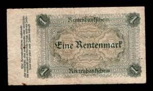 Germany - Weimar Republic 1 Rentemark 1923