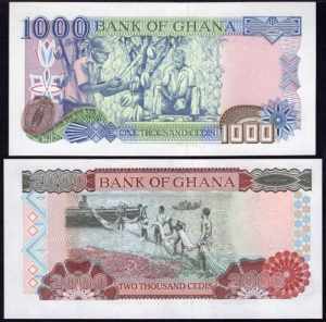 Ghana 1000 & 2000 Cedis 1996 - 2002