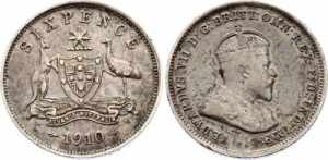 Australia 6 Pence 1910 L