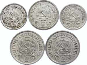 Russia - USSR Lot of 5 Silver Coins 1922 - ... 