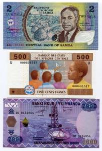 Africa Lot of 3 Notes: ... 