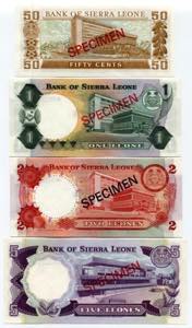 Sierra Leone Set of 4 Notes: 50 Cents - 1 - ... 