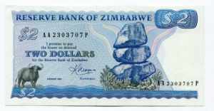 Zimbabwe 2 Dollars 1983 