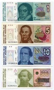 Argentina & Costa Rica Lot of 8 Notes 1986 ... 