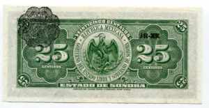 Mexico 25 Centavos 1915 El Estado de Sonora, ... 