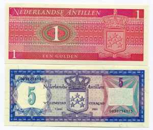 Netherlands Antilles 1 & 5 Gulden 1970 -84