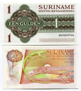 Suriname 1 & 2-1/2 Gulden 1978 -86