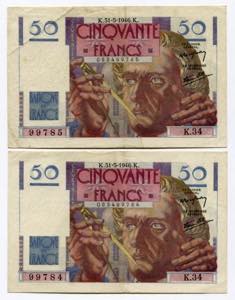 France Set of 2 Notes of ... 
