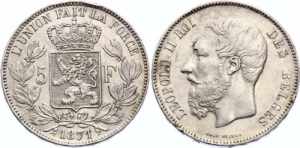 Belgium 5 Francs 1871 ... 